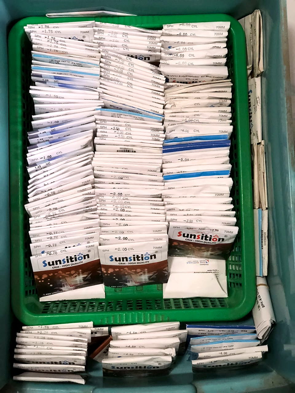 Organised lens stock