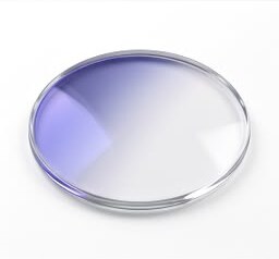 Lens with a soft blue-violet edge tint