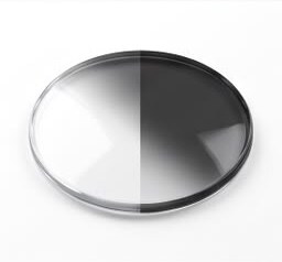 Lens shown half clear and half darkened